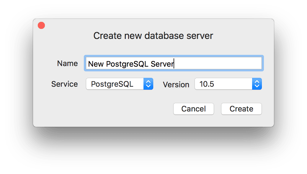 Create a new server PostgreSQL