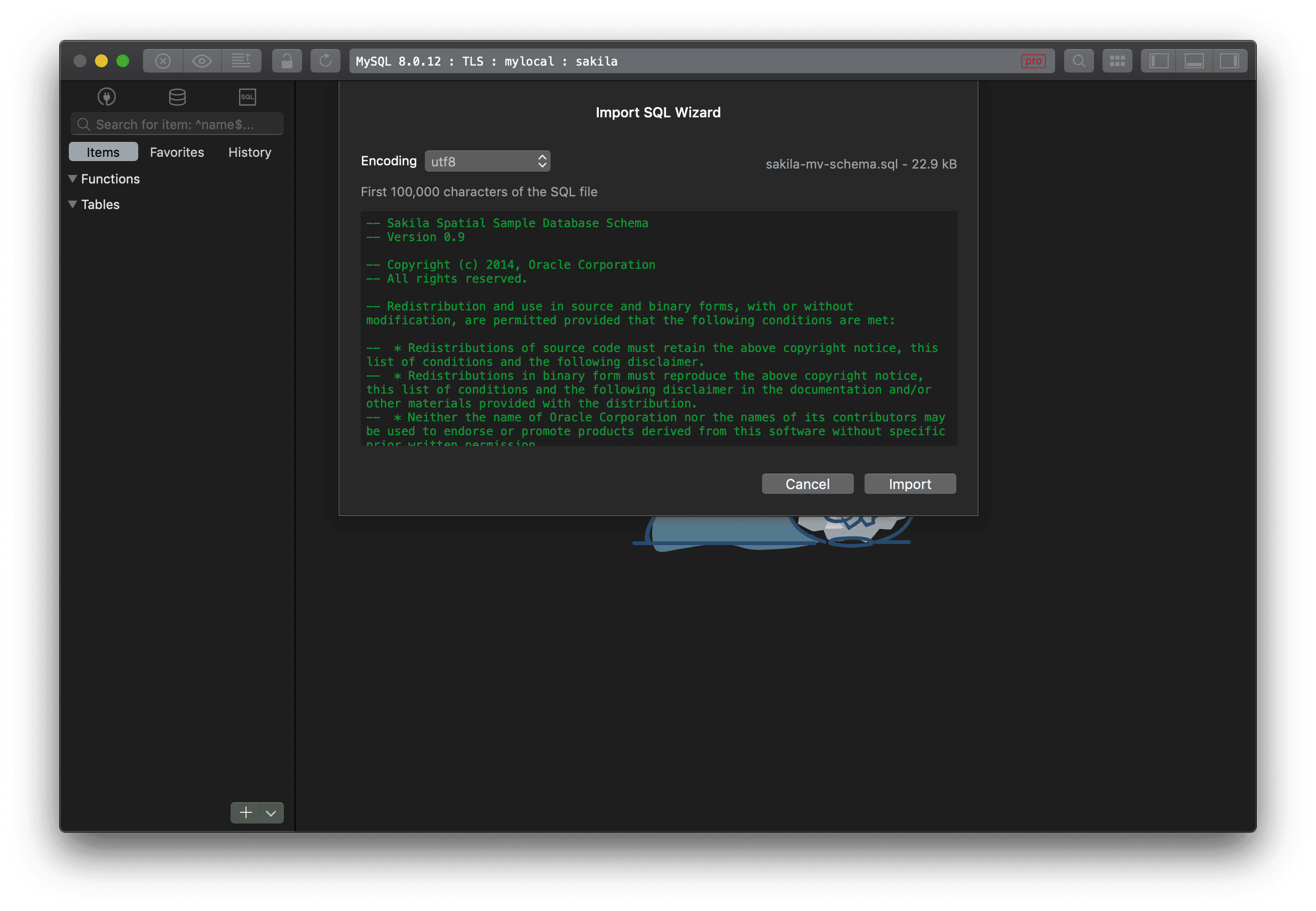 Import Schema