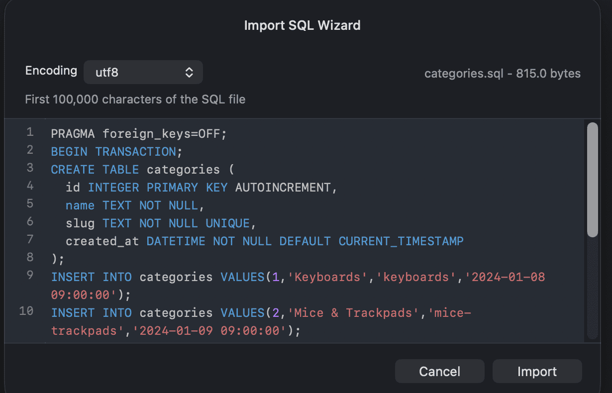 Importing