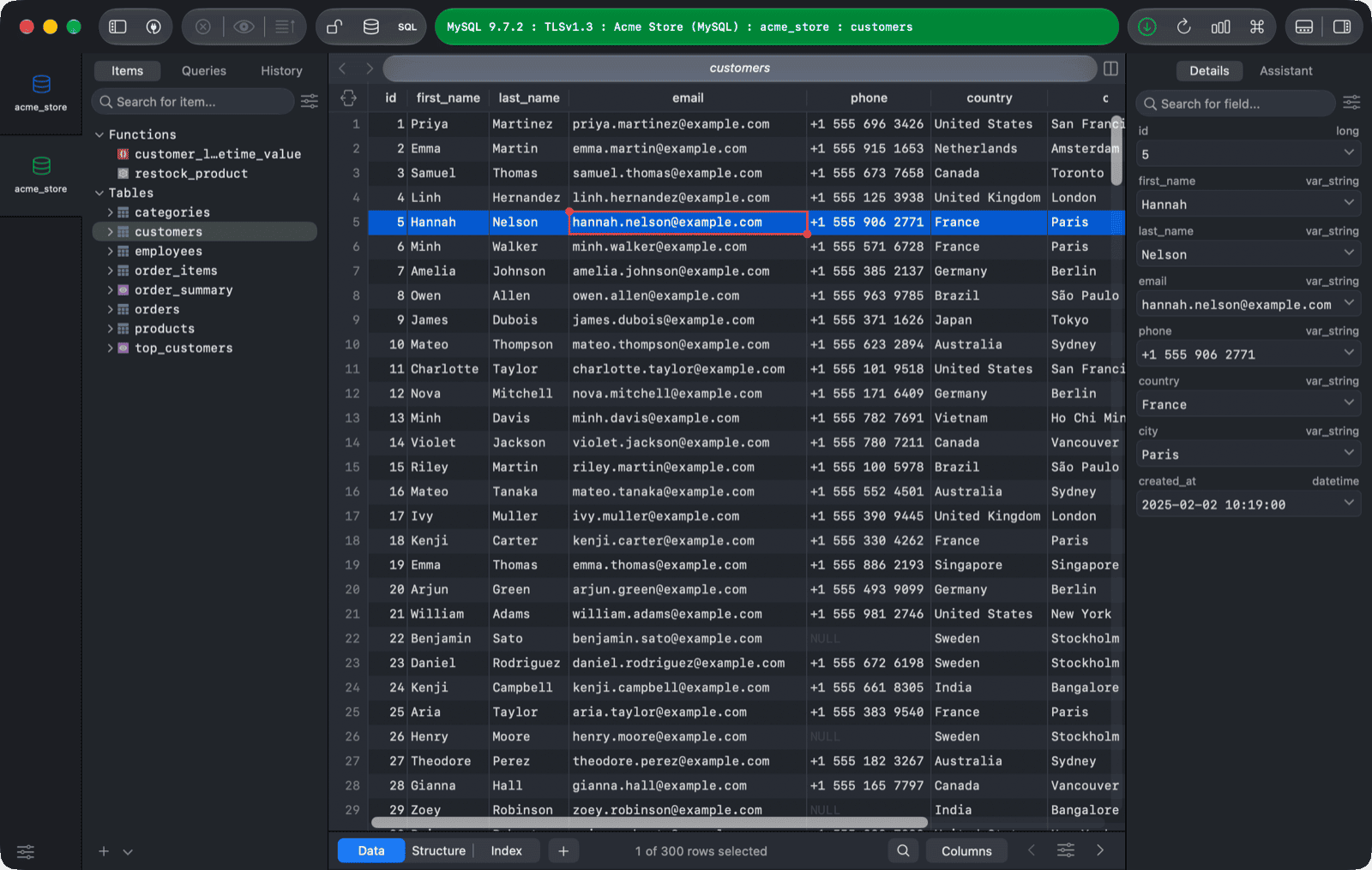 TablePlus GUI Tool MySQL