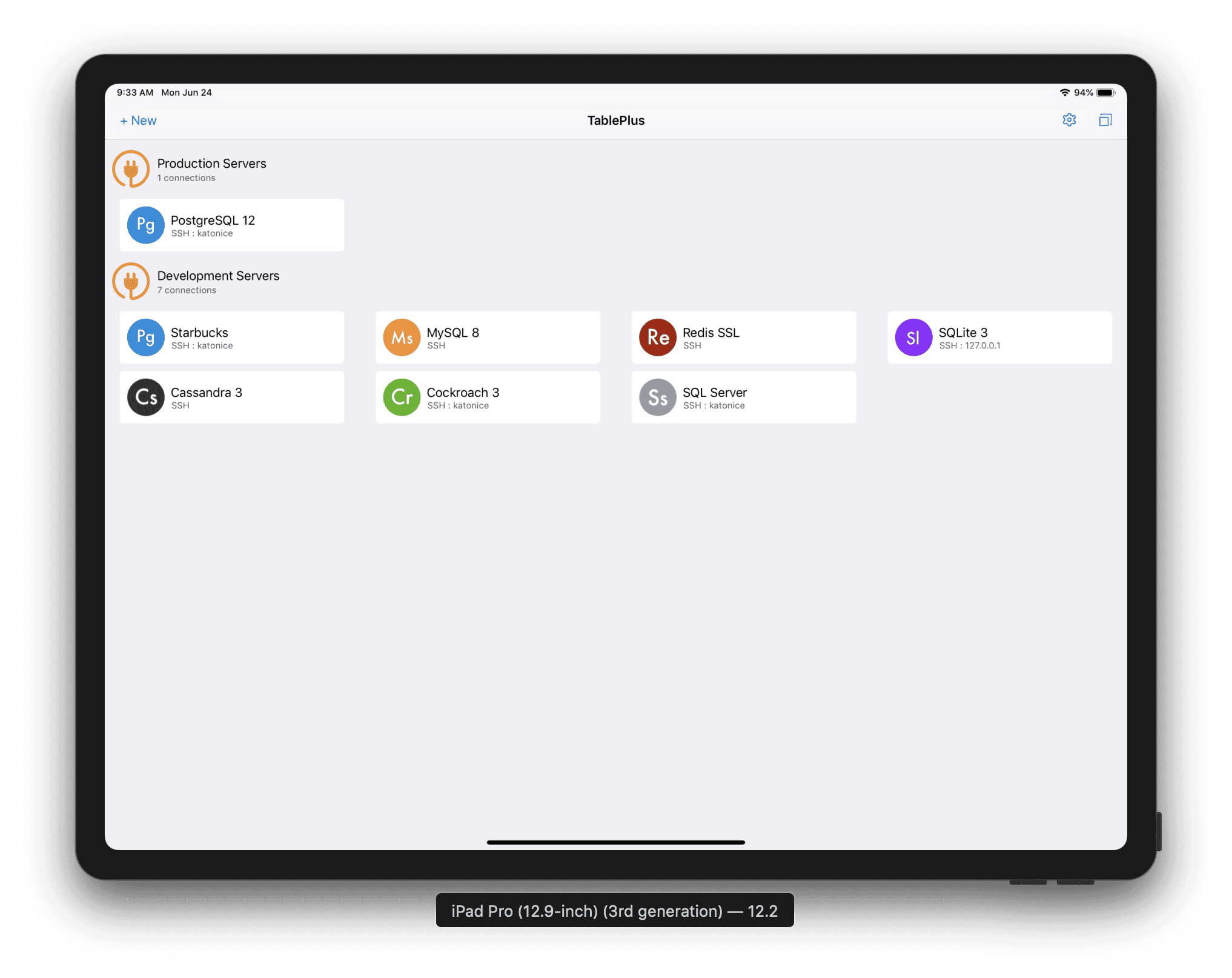 TablePlus iOS Workspace