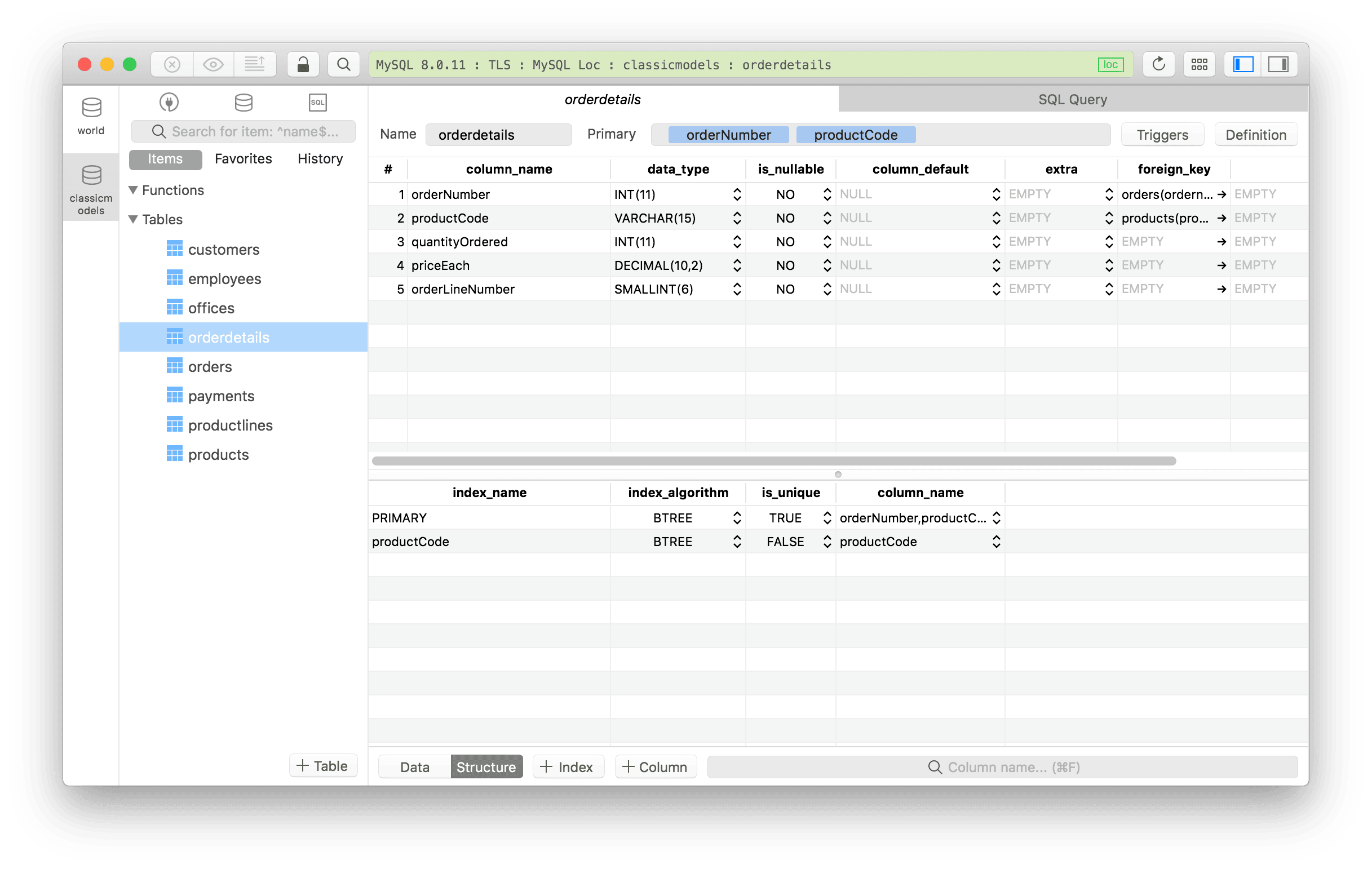 Database Structure Editor