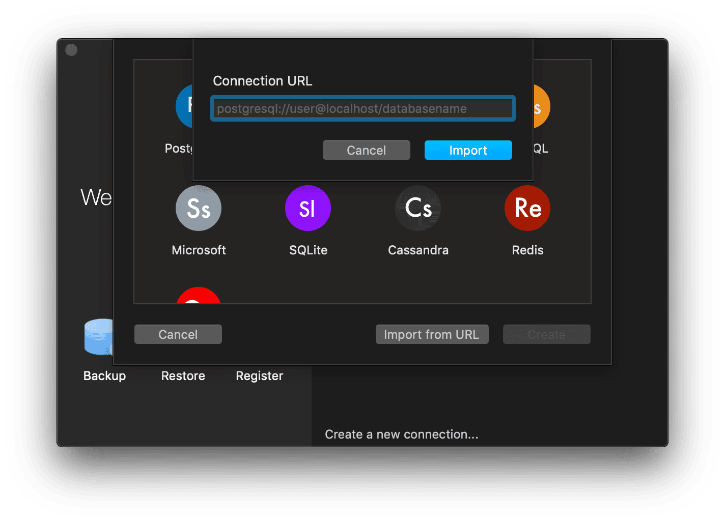 Import URI in TablePlus