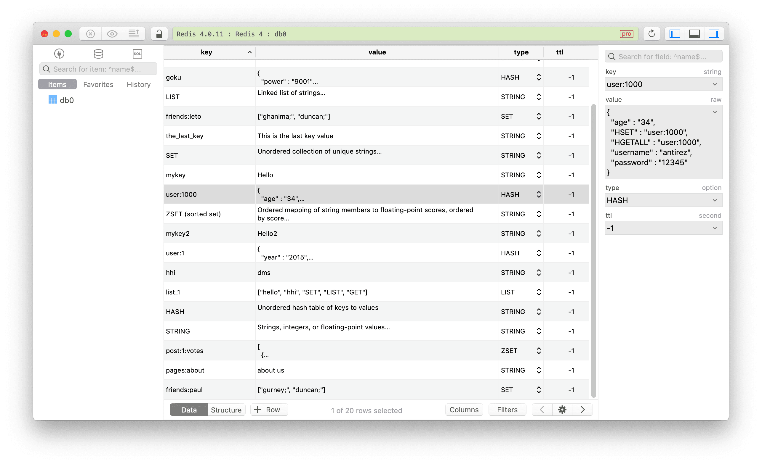 TablePlus for Redis