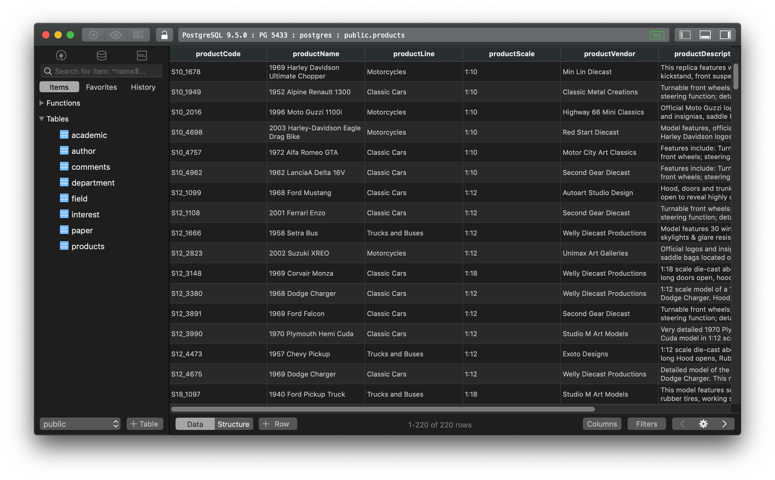 TablePlus GUI for PostgreSQL