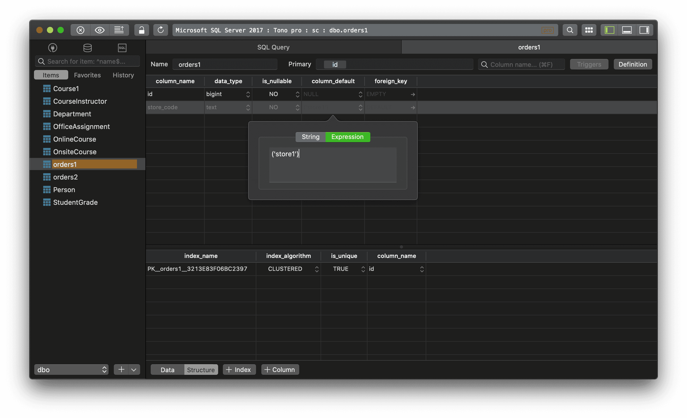 Add column with default value