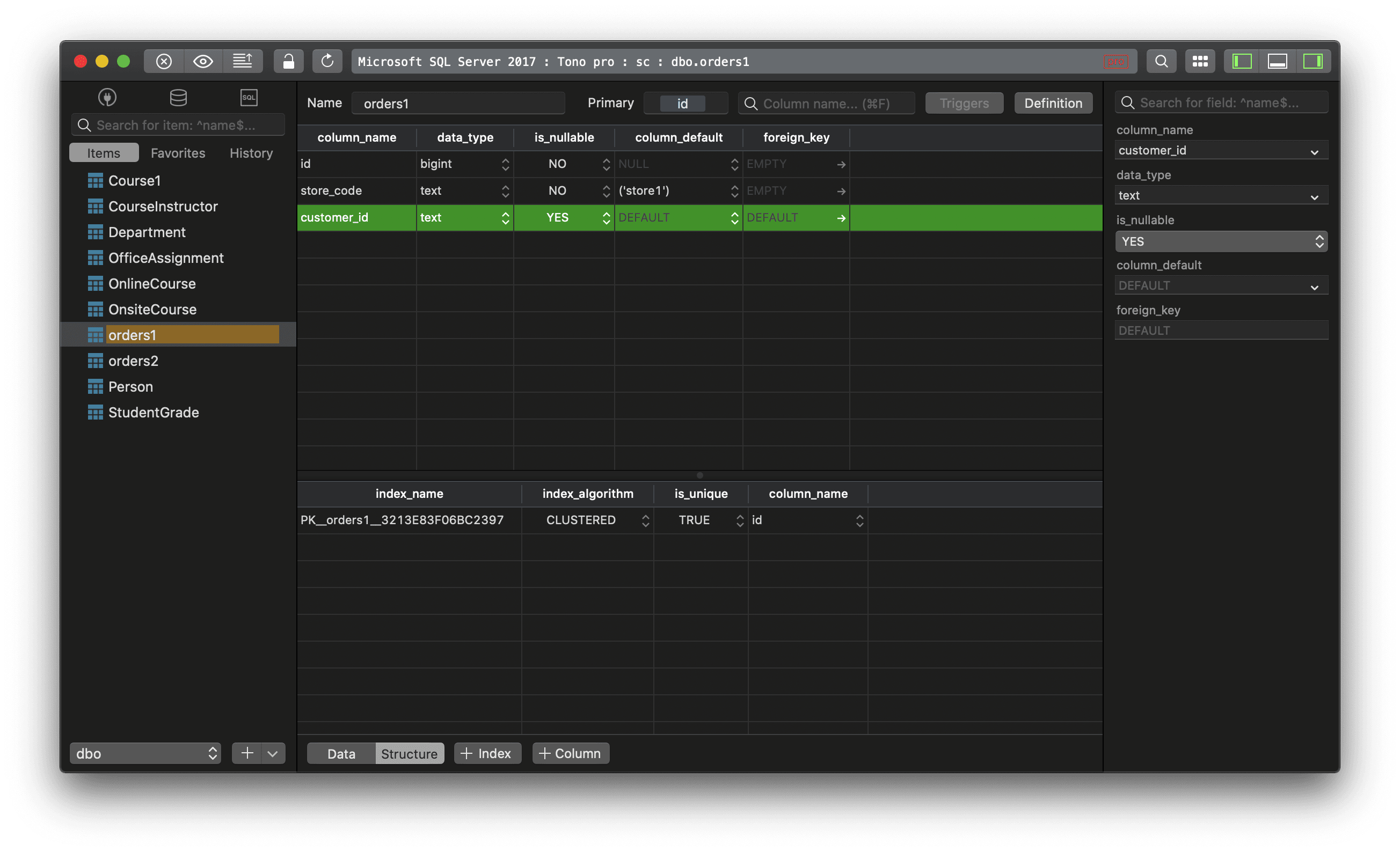 Add column in SQL Server using TablePlus