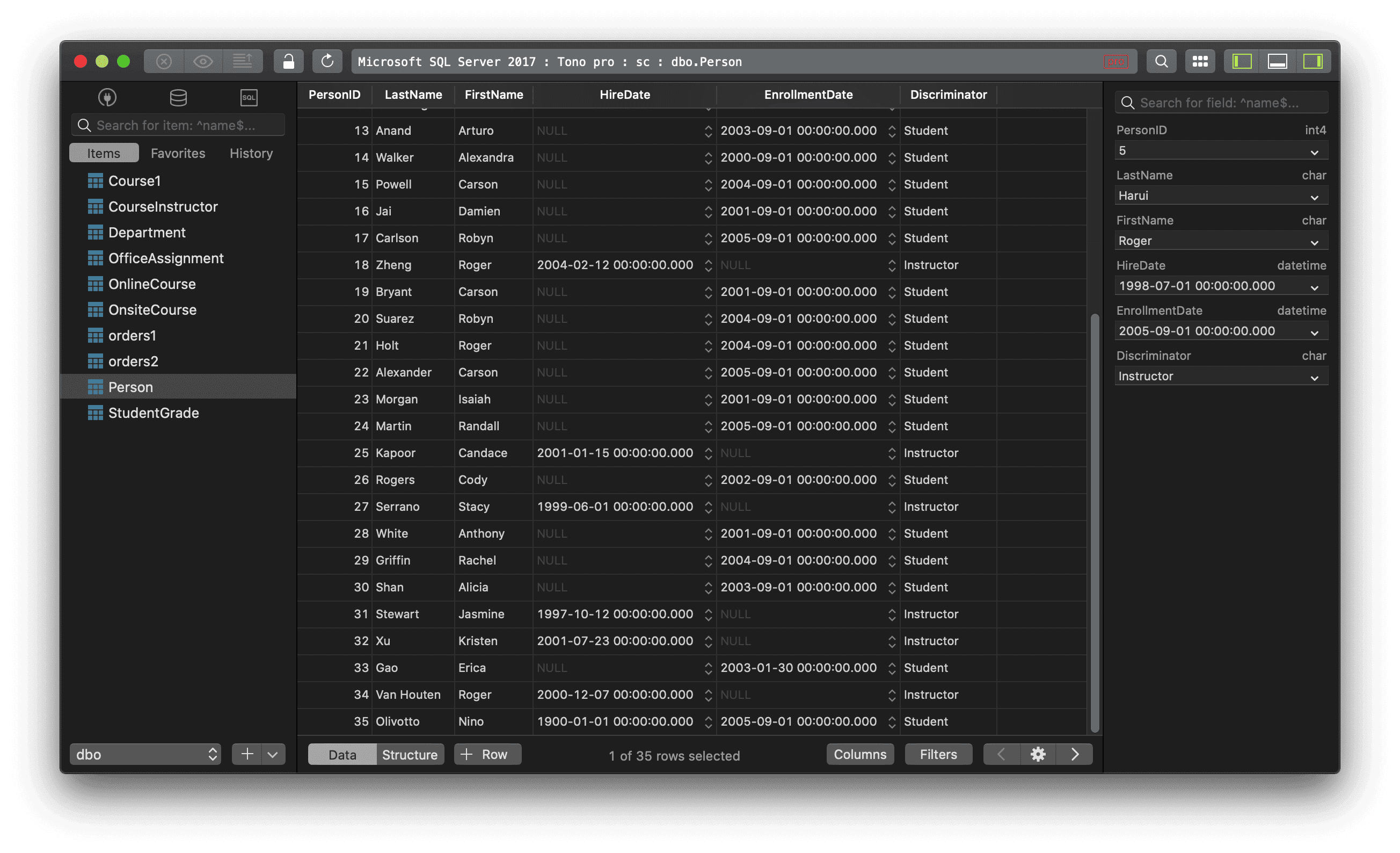 TablePlus for MS SQL Server