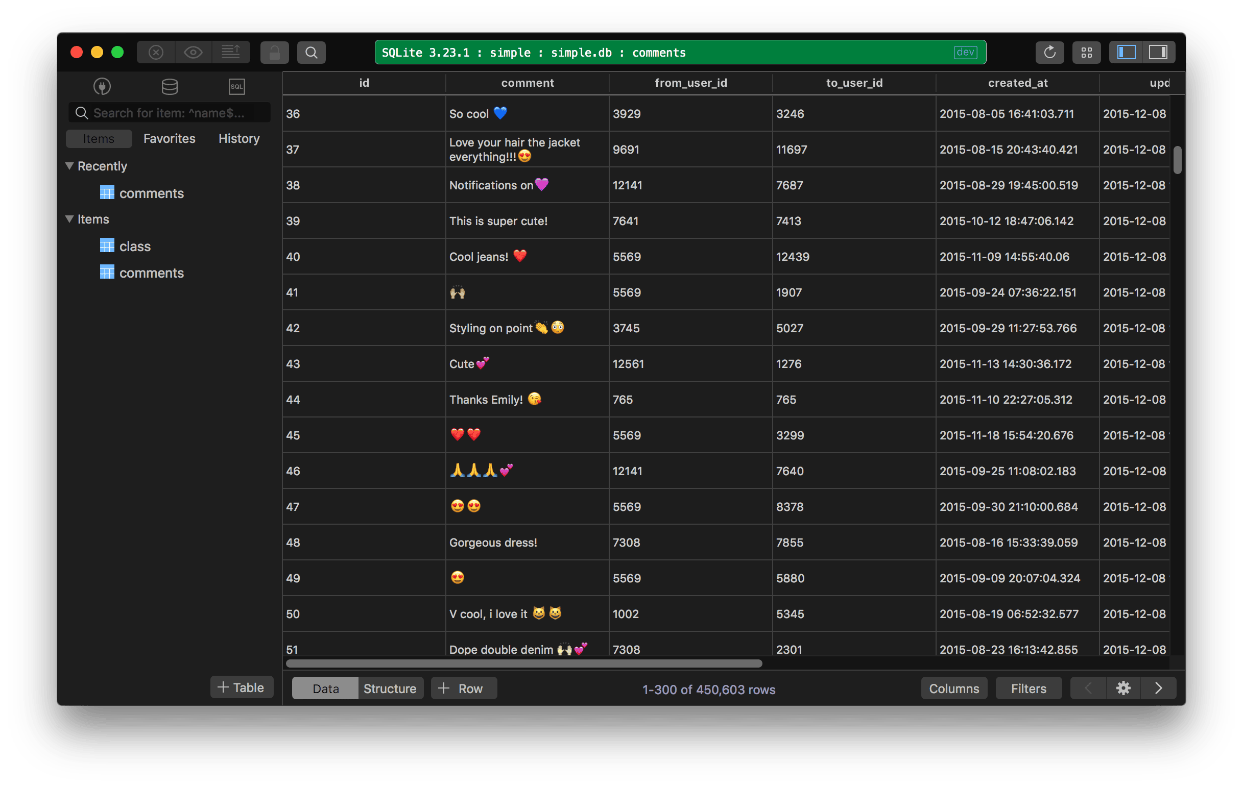 TablePlus for SQLite